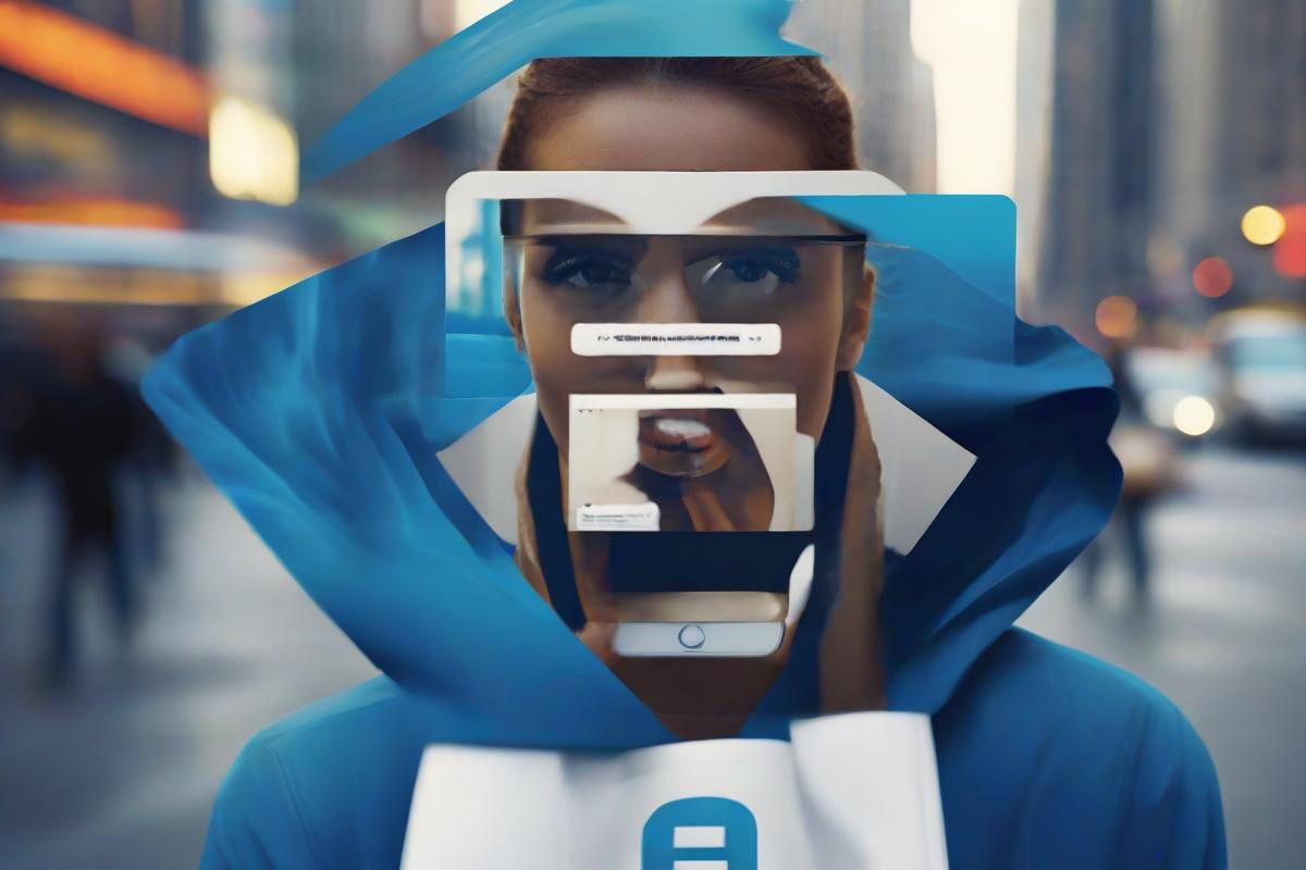 A vibrant digital marketing campaign poster featuring a prominently displayed branded URL, highlighted with dramatic lighting against a blurred urban background.