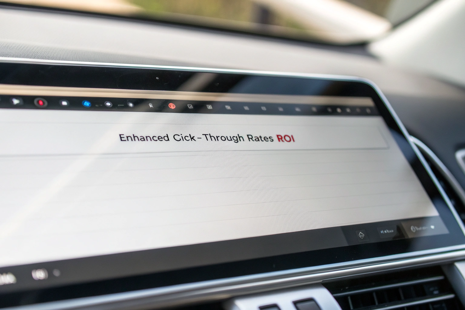 Digital interface displaying a series of branded short URLs, demonstrating enhanced click-through rates and ROI in digital marketing campaigns. The URLs are symmetrically aligned, with sharp shadows enhancing their visibility against a minimalist background.